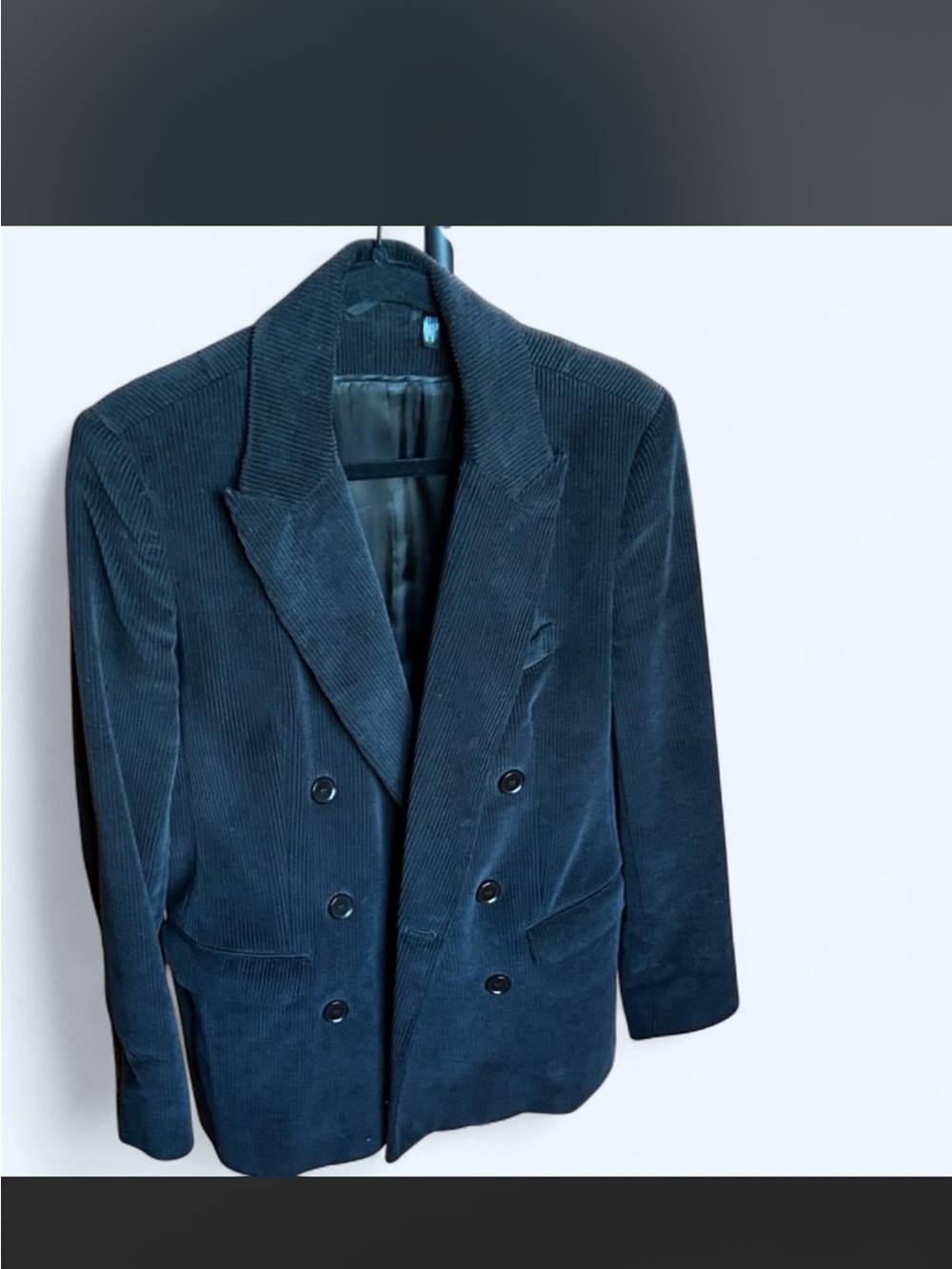 Women’s Double-Breasted Corduroy Blazer - Black